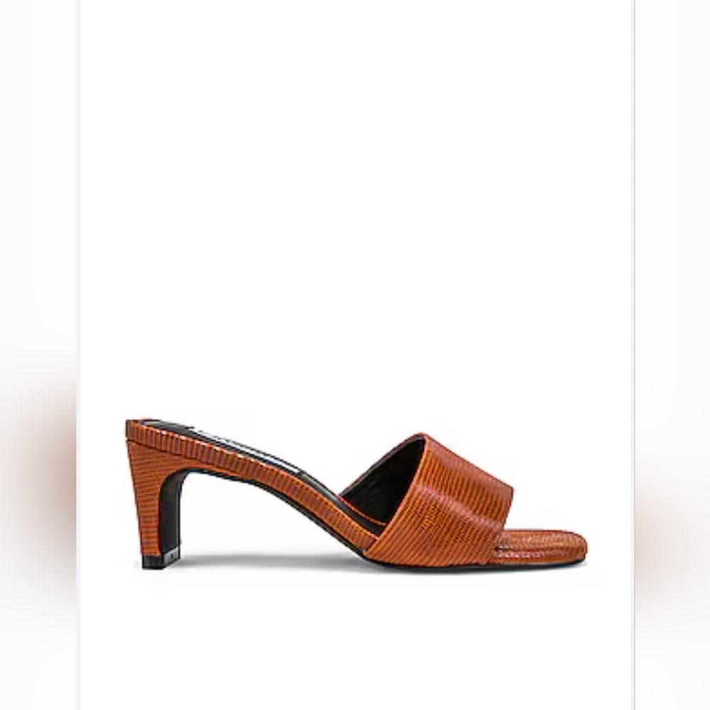 Caverley Revolve Candice Mules in Chestnut Reptile Size 10